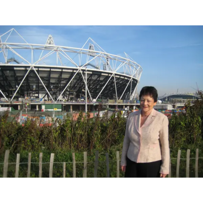 Sarah Ludford MEP at Olympic site