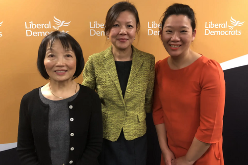Chinese LibDem Candidates for May local elections (L-R) Linda Chung, Merlene Emerson, Sarah Cheung Johnson