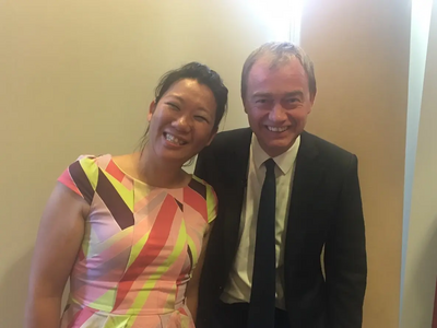 Sarah Cheung Johnson and Tim Farron MP